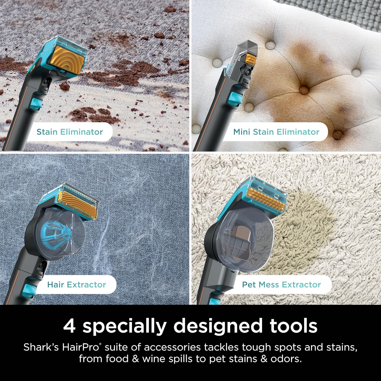 Shark StainStriker HairPro Portable Carpet Cleaner - Self-Cleaning with Pet Tools & Solutions | Copper, 4 Cleaning Tools