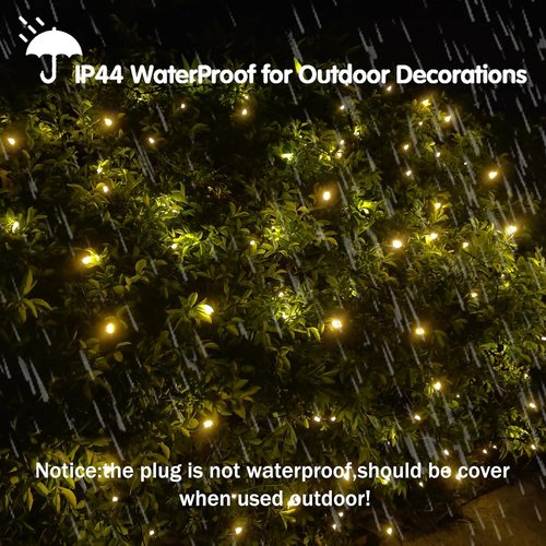 LED Christmas Net Lights by [Brand Name] - 144 Warm White LEDs for Outdoor & Indoor Decor | 6ft x 6ft Green Wire