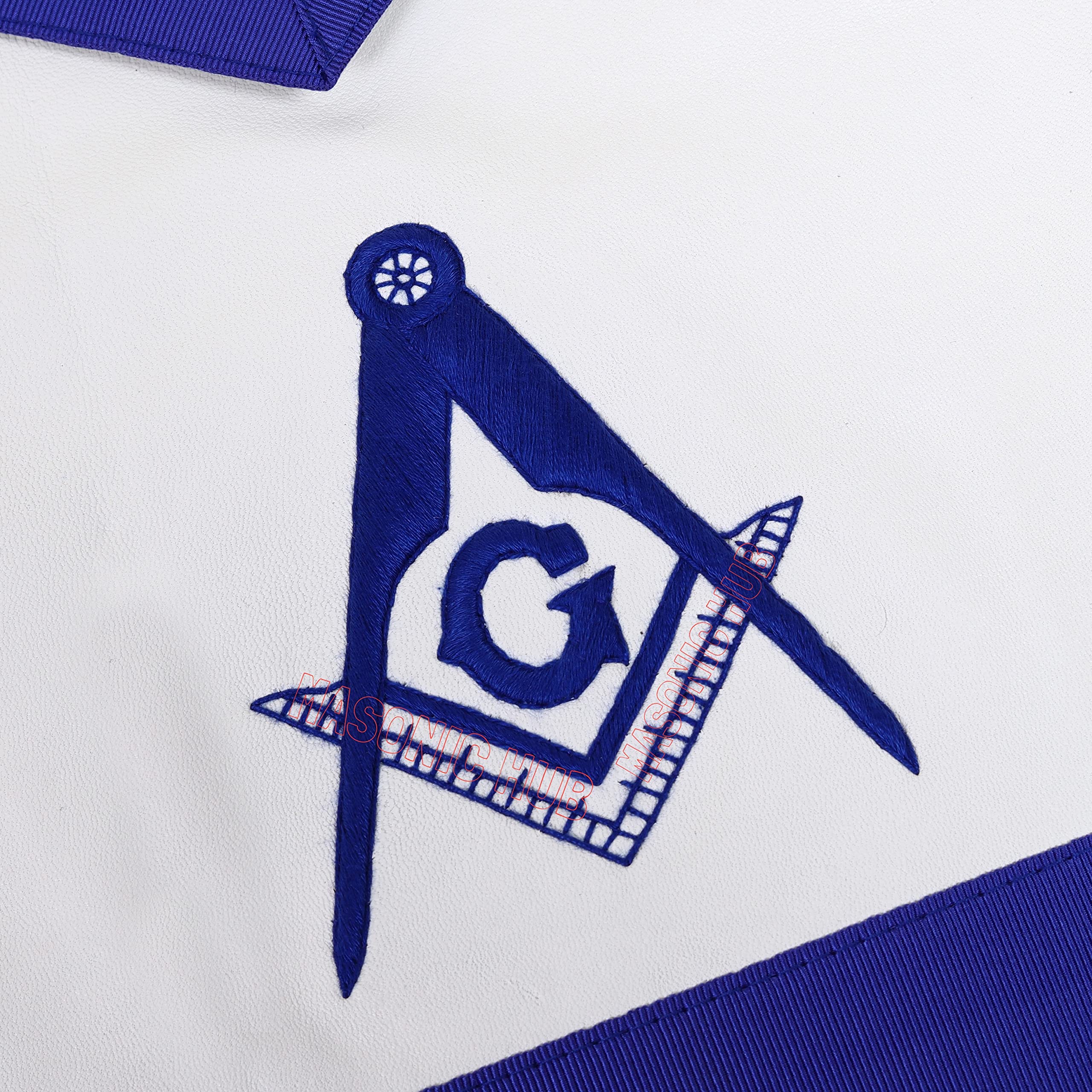 MASONIC BLUE LODGE MASTER MASON 100% LAMBSKIN APRON & WORKING TOOLS CHAIN COLLAR WITH MASTER MASON BLUE LODGE 100% LAMBSKIN GLOVE- HAND MADE