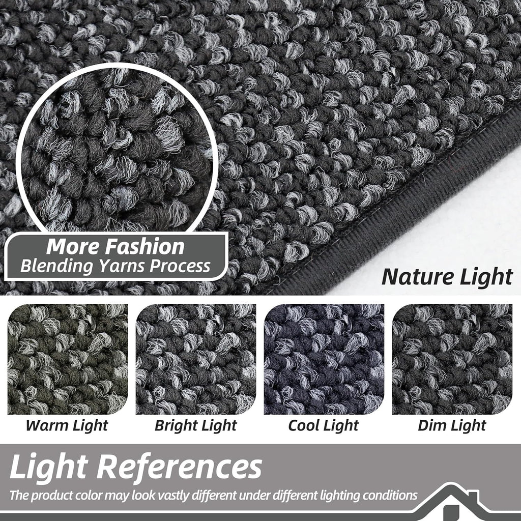 BEQHAUSE Dirt Trapper Door Mat - Non-Slip, Washable, Absorbent Entrance Mat | 32" x 48", Charcoal