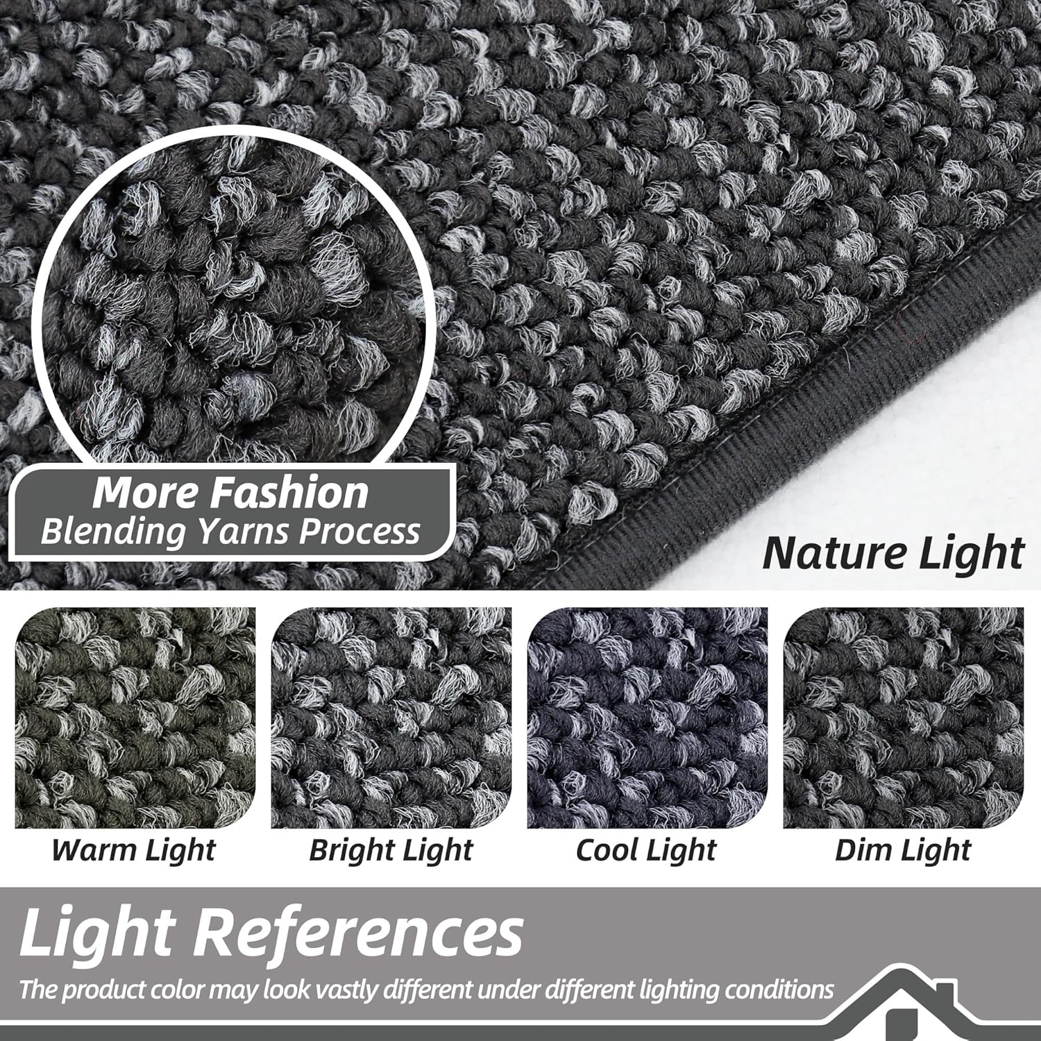 BEQHAUSE Dirt Trapper Door Mat - Non-Slip, Washable, Absorbent Entrance Mat | 32" x 48", Charcoal