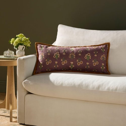 Loloi Chris Loves Julia Posie Collection PCJ0039 Wine/Multi 12'' x 27'' Cover w/Poly Pillow