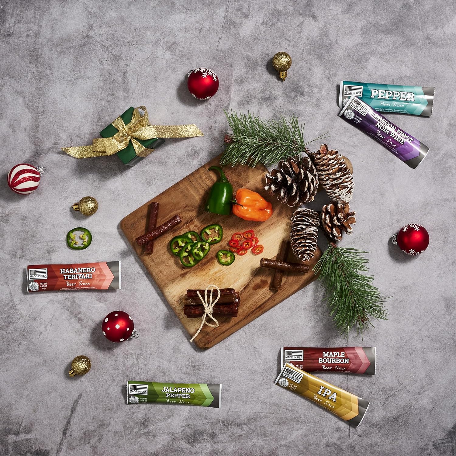 Man Crates 12 Days of Jerky Advent Calendar 2025 - Festive Beef Jerky with Ugly Christmas Sweater Design | 12 Unique Flavors