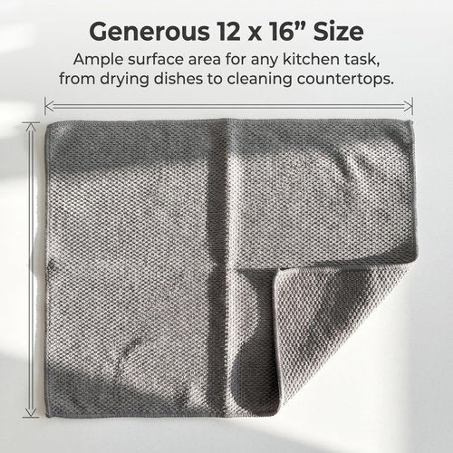 Ha-Fish&Flame-Gua Microfiber Cleaning Cloths 6-Pack, Super Absorbent & Textured Towels for Kitchen, Countertops & Household Cleaning – Practical, Not Plush – 12x16 Inches