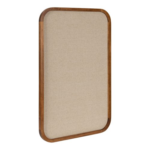 Kate and Laurel Hutton Transitional Pinboard; 20 x 30; Rustic Brown; Radius Rectangle Wall Organizer with Fabric Pinning Surface