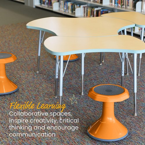 ECR4Kids ACE Active Core Engagement Wobble Stool, 15-Inch Seat Height, Flexible Seating, Orange