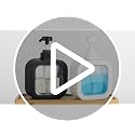 Black Hand & Dish Soap Dispenser - Modern Plastic Pump with Labels
