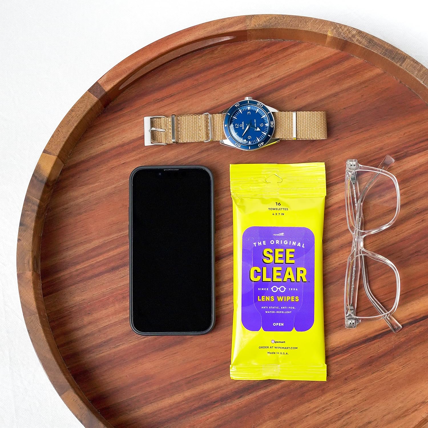 See Clear Lens Cleaning Wipes - Streak-Free Pre-Moistened Cloths for Eyeglasses & Screens | 192 Wipes in 12 Packs