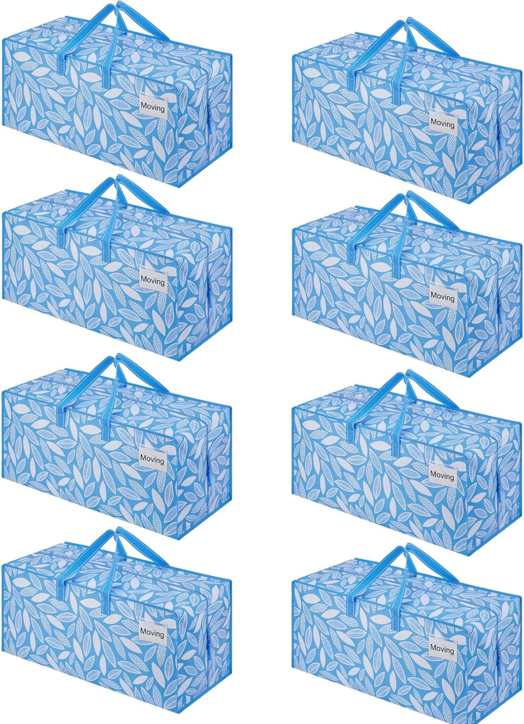 VENO Heavy Duty Moving Bags - 8 Pack Extra Large with Backpack Straps & Zippers for College Dorm Essentials