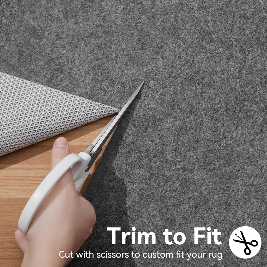 Songrey Non-Slip Rug Pad - Thick Felt Fabric with Anti-Skid Backing | 8 x 10 Ft for Hardwood Floors