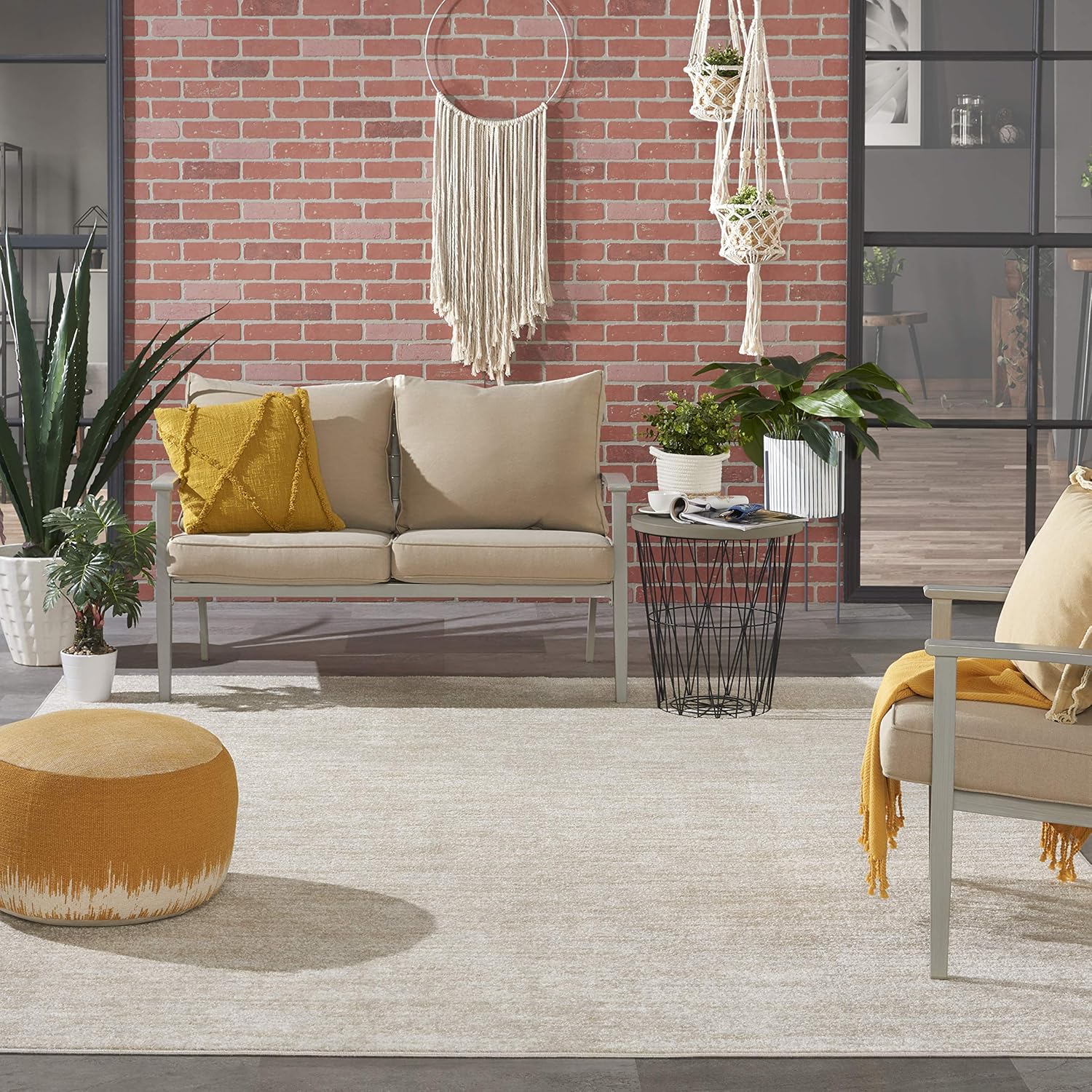 Nourison Home Area Rug - Essentials Ivory Beige 10' x 14' | Easy Clean, Non-Shedding for Any Room