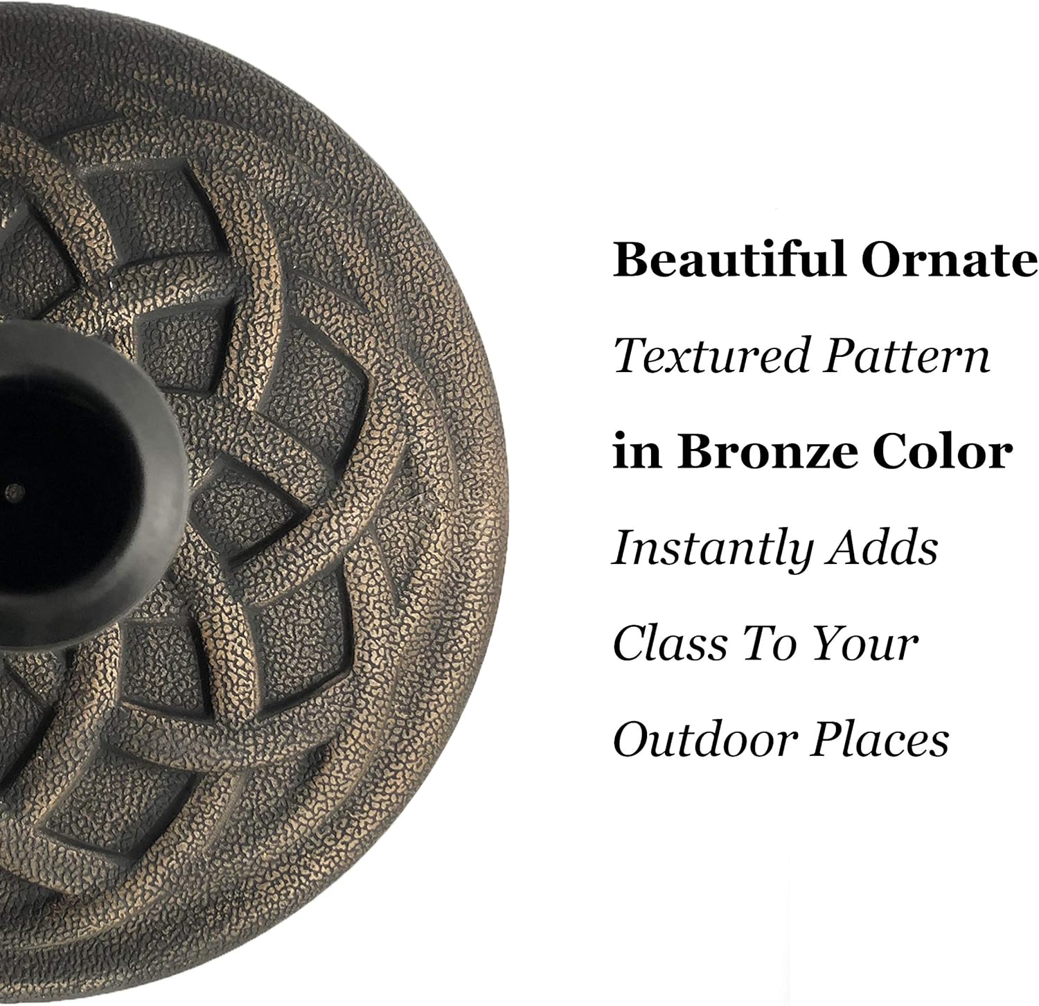 Backyard Expressions Umbrella Base - 21 Pound Heavy-Duty Design in Elegant Bronze Finish