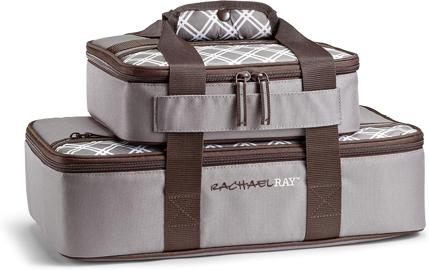 Rachael Ray Insulated Casserole Carrier - Thermal Lasagna Tote for Hot or Cold Food | Fits 9" x 13" Dish, Sea Salt Grey