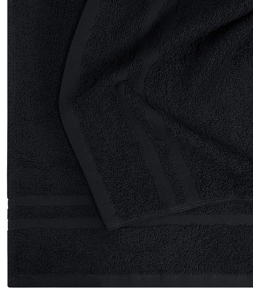 Utopia Towels Cotton Bleach Proof Salon Towel 16 by 27 inches, Bleach Safe Gym 100% Cotton Hand Towel, 24 Pack, Black