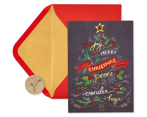 Papyrus Boxed Christmas Cards with Envelopes, To You and Yours, Holiday Tree (14-Count)