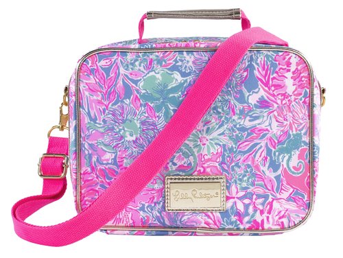 Lilly Pulitzer Insulated Lunch Box for Women, Cute Lunch Cooler Bag with Adjustable/Removable Shoulder Strap, Viva La Lilly