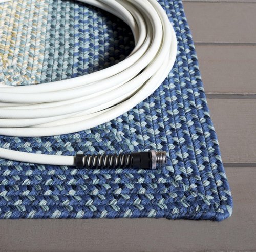 SAFAVIEH Washable Rug Outdoor Braided Collection - 2' x 3', Navy & Grey, Handmade & Reversible, Non-Shedding & Easy to Clean, Ideal for Entryway, Patio, Kitchen, Mudroom, Front Door (BRD311N)