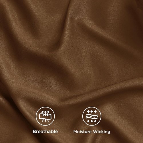 Bedsure Cooling Bed Sheets - Soft & Breathable Rayon from Bamboo | Full Size, Deep Pocket Up to 16 Inches, Brown