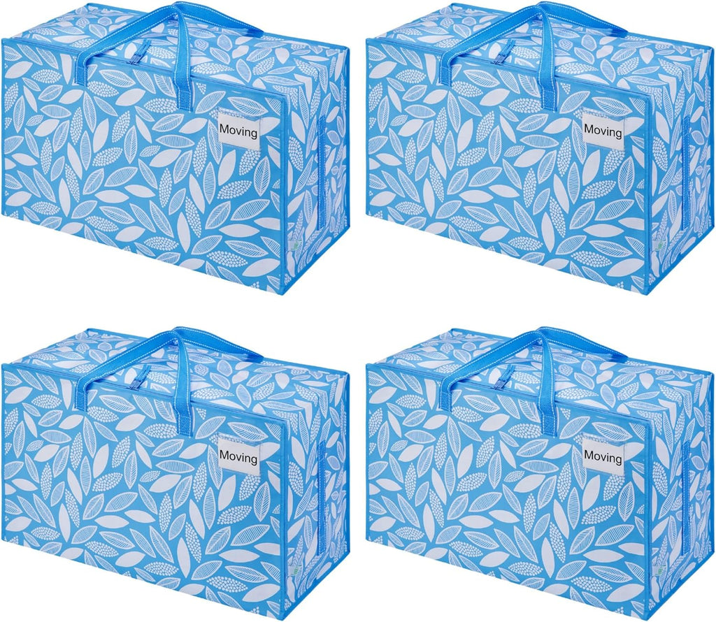 VENO Extra Large Heavy Duty Moving Bags - 4 Pack with Wide Opening & Reinforced Handles for Storage