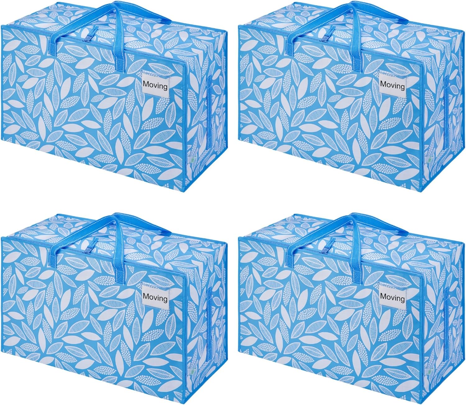 VENO Extra Large Heavy Duty Moving Bags - 4 Pack with Wide Opening & Reinforced Handles for Storage