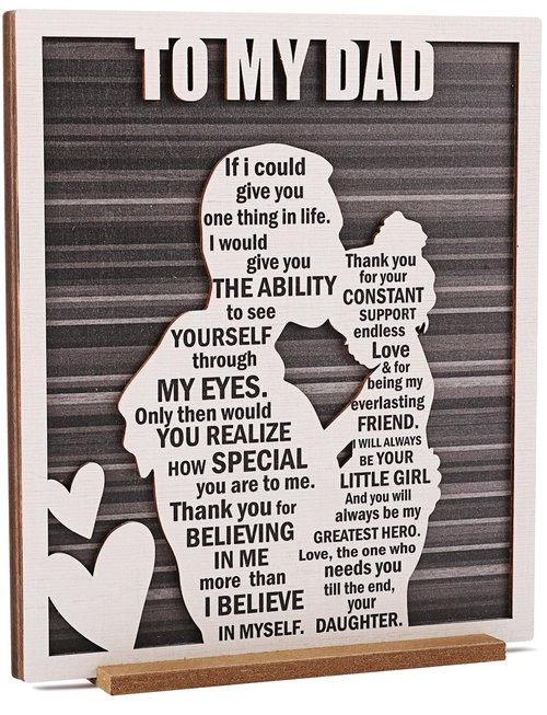 Birthday Gifts for Dad from Daughter, Easter Father’s Day Dad Gift from Daughter, Rustic Daddy and Daughter Hug Wood Sign, Papa Valentine’s, Christmas Gifts Ideas