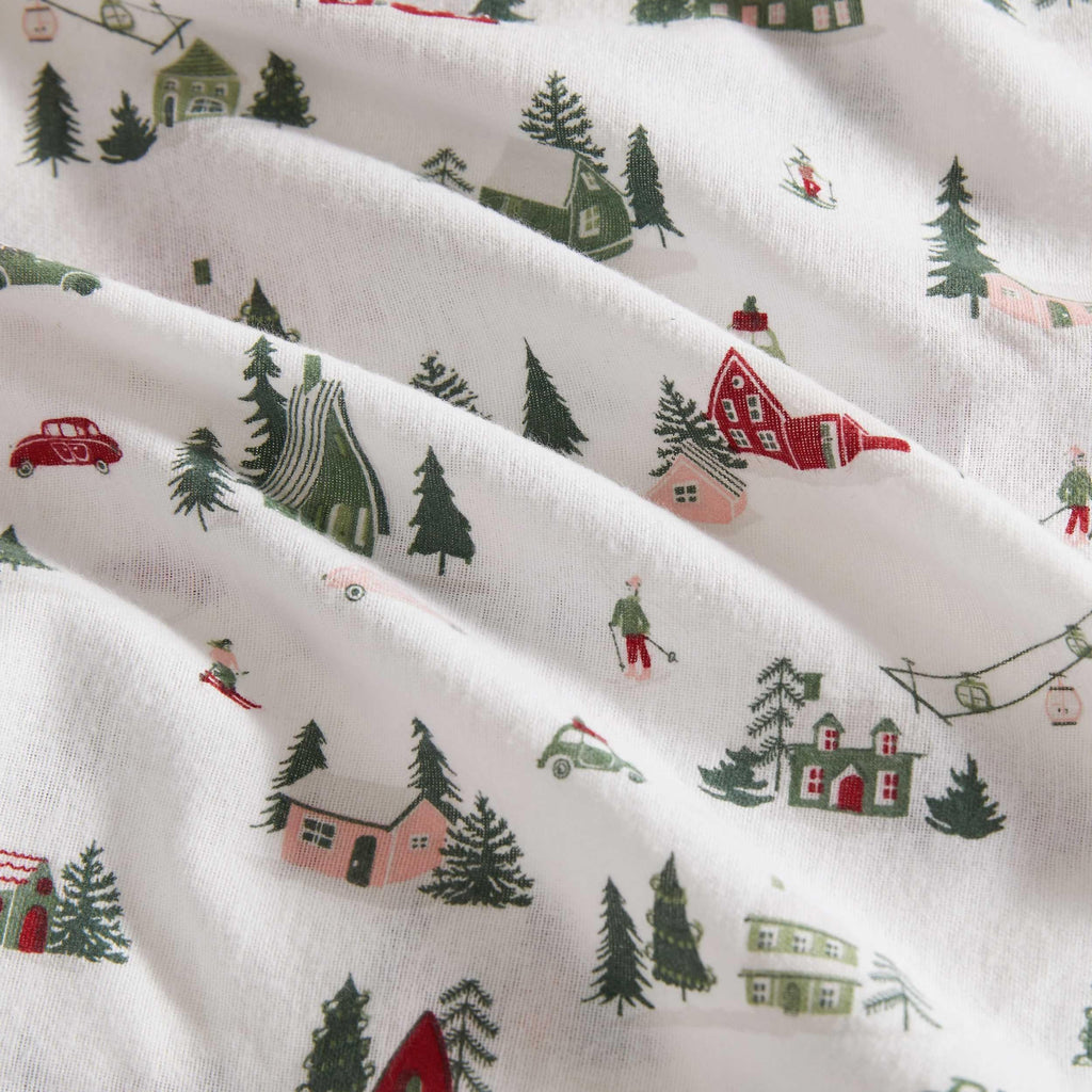 Martha Stewart - Flannel Sheets King Size, Anti-Pilling & Wrinkle Resistant Cotton, Touchably Soft for All-Season Comfort - Bed Sheets with Matching Pillowcases & Fitted Sheet (Ski Village Green)