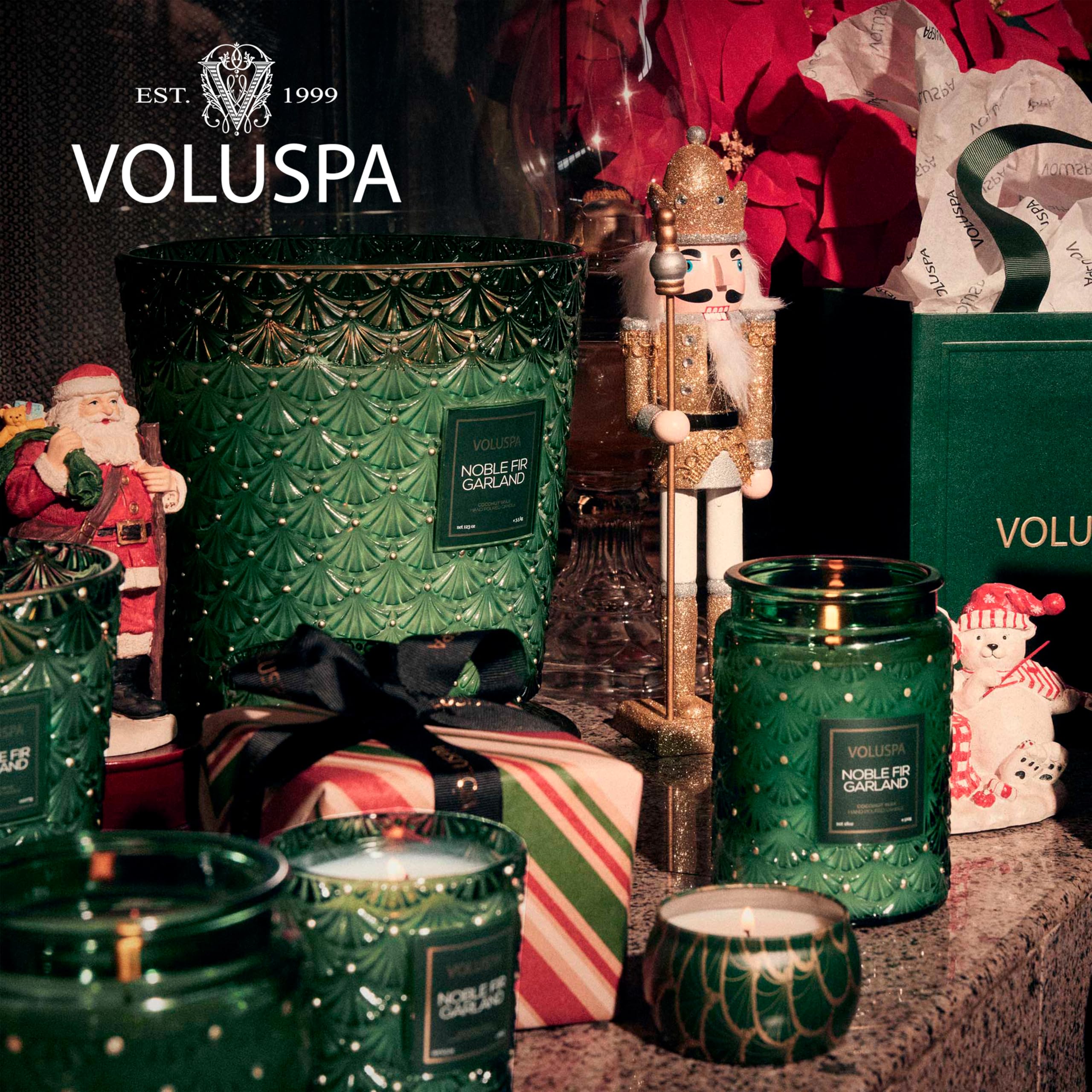 Voluspa Noble Fir Garland Reed Diffuser, 6.8oz, Scented Diffuser for The Home, Handcrafted in The USA