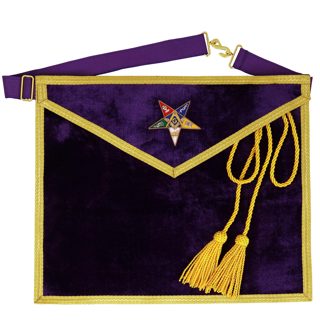 OES WORTHY PATRON/MATRON MASONIC APRON - PURPLE VELVET - HAND MADE OES STAR