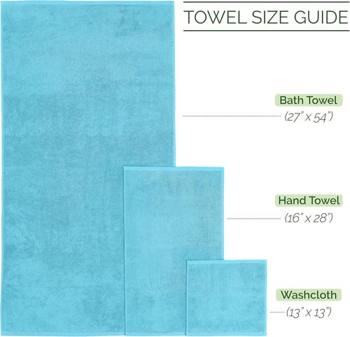 Elegant Comfort Luxury Towel Set - Premium Soft 100% Turkish Cotton, Quick-Drying | Aqua, 6-Piece Set