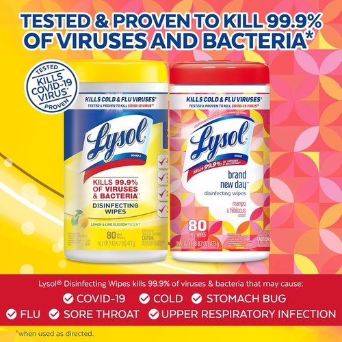 Lysol Disinfectant Wipes - Multi-Surface Antibacterial Cleaning Wipes | Mixed Fragrance Pack (3 Packs)
