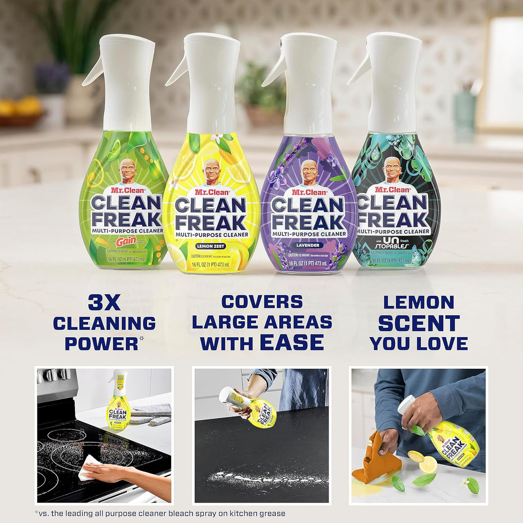Mr. Clean Deep Cleaning Mist Multi-Surface Spray - Lemon Zest Scent | 16 Fl Oz Starter Kit
