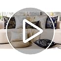 Blue and Gold Velvet Throw Pillow Covers 18x18 - 2-Pack