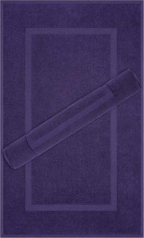Cotton Paradise 100% Cotton Bath Mats - Soft, Absorbent, Quick-Dry | Set of 2, 20x34, Purple
