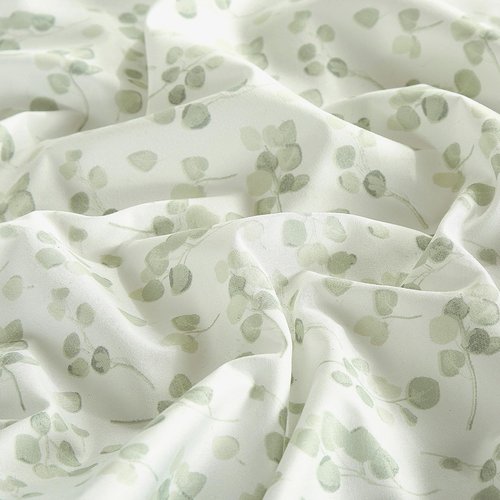 Chezmoi Collection Arbor 4-Piece Floral Bed Sheet Set - Soft Green White Printed Microfiber 14-Inches Deep Pocket Sheets & Pillowcases Set, Queen
