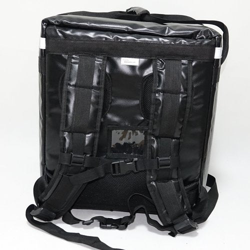 Packir PK-76F: Large Doubledeck Insulated Pizza/Food Delivery Backpack, 16"x 15"x 18", with Divider, Cup Holder. Waterproof Thermal Food Take-Out Box, Keep Hot/Cold, 76Liters (Black)