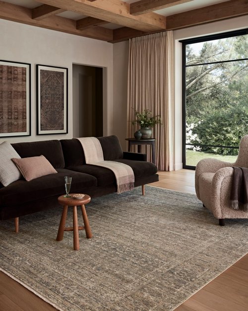 Loloi Amber Lewis Molly Collection MOL-04 Navy/Blush 3'-0" x 5'-0" Low Pile Accent Rug
