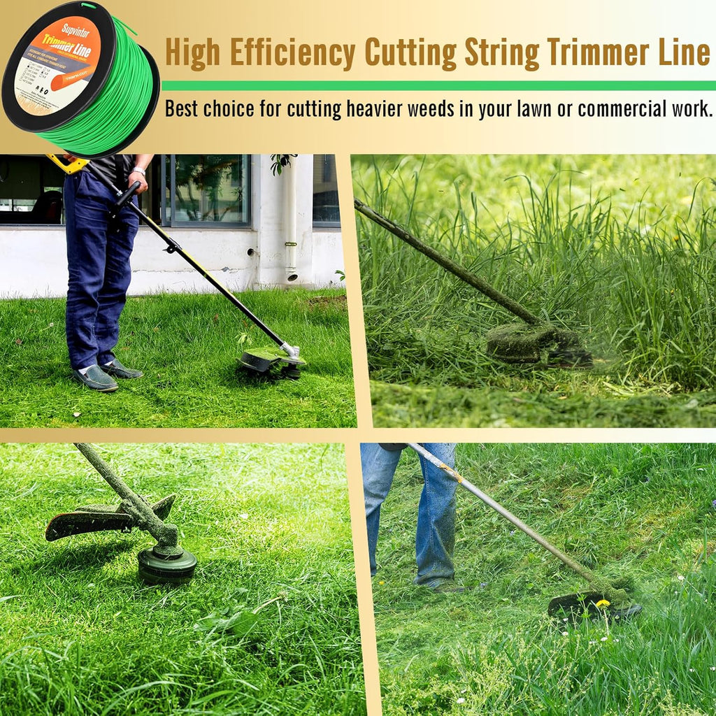 080 Trimmer Line - Heavy Duty .080 Inch String Trimmer Line | 1230ft Commercial Grade Green
