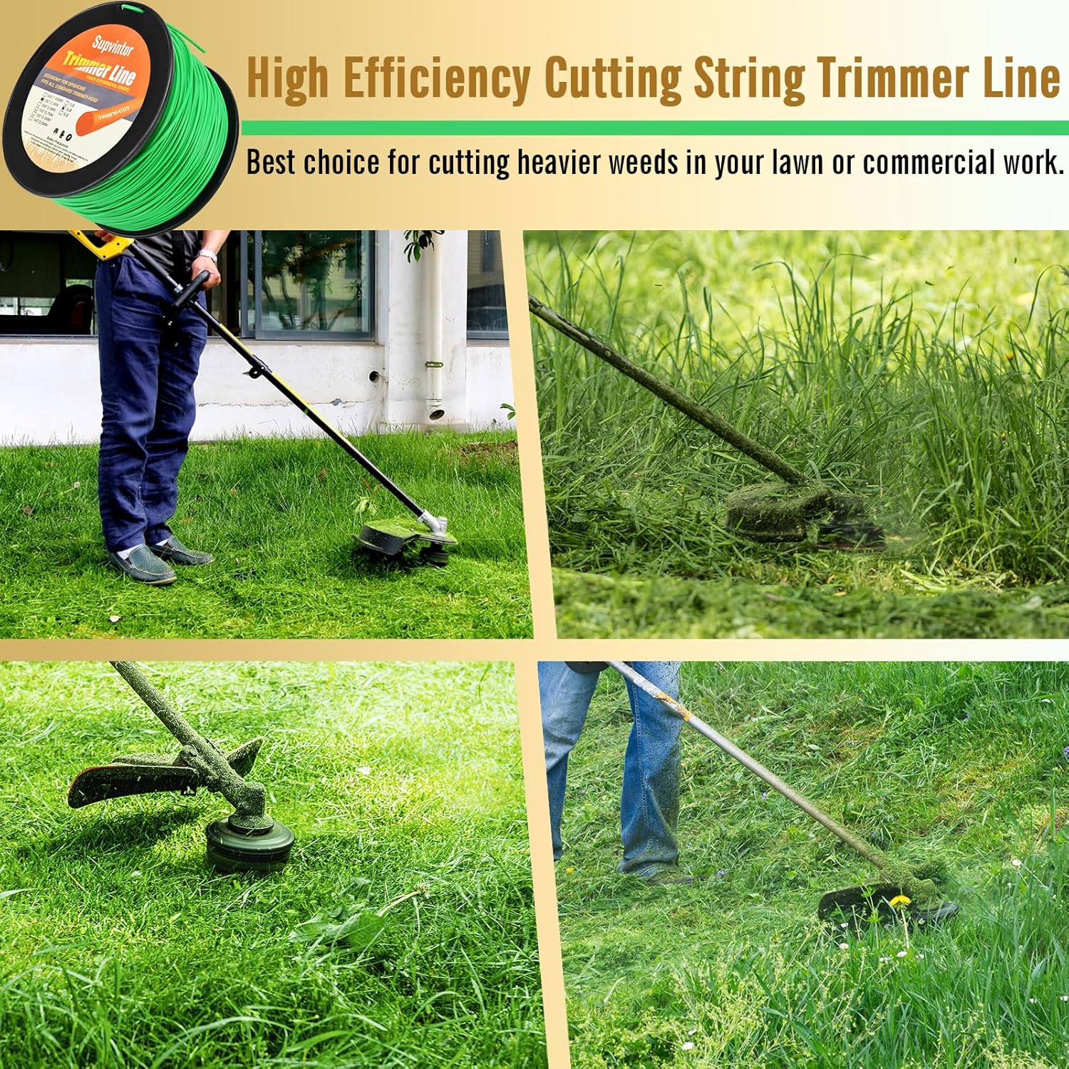 080 Trimmer Line - Heavy Duty .080 Inch String Trimmer Line | 1230ft Commercial Grade Green