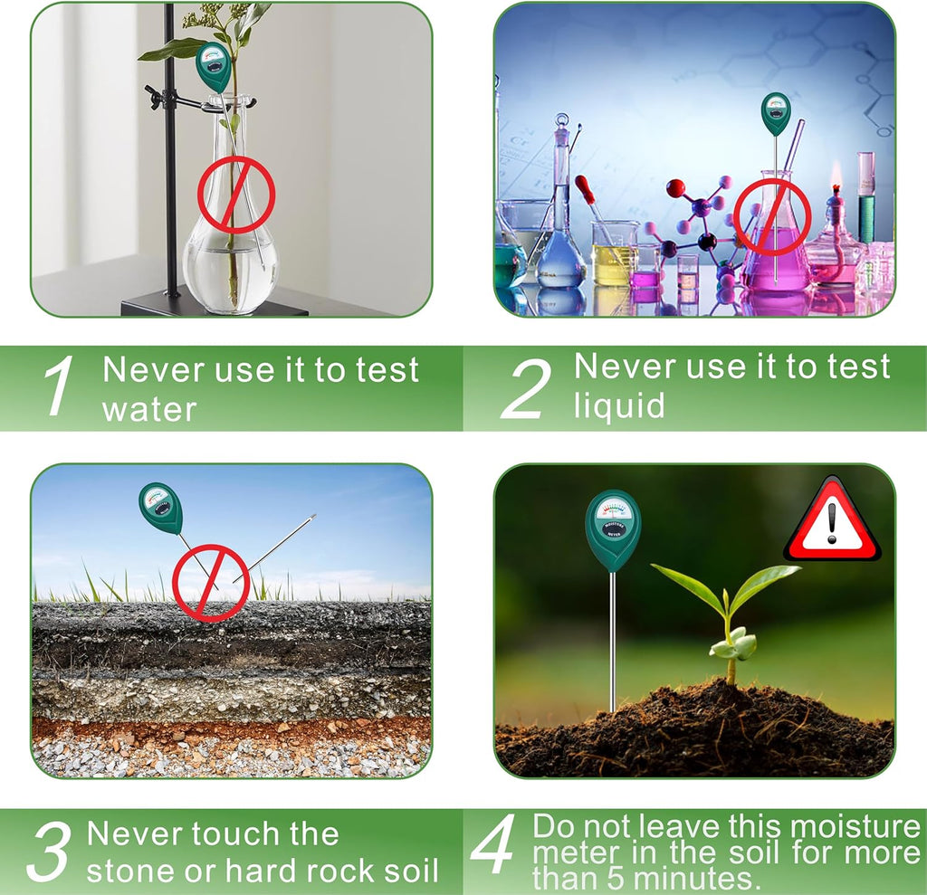 XLUX Soil Moisture Meter - Long Probe Water Monitor for Indoor/Outdoor Plants | 2 Pack