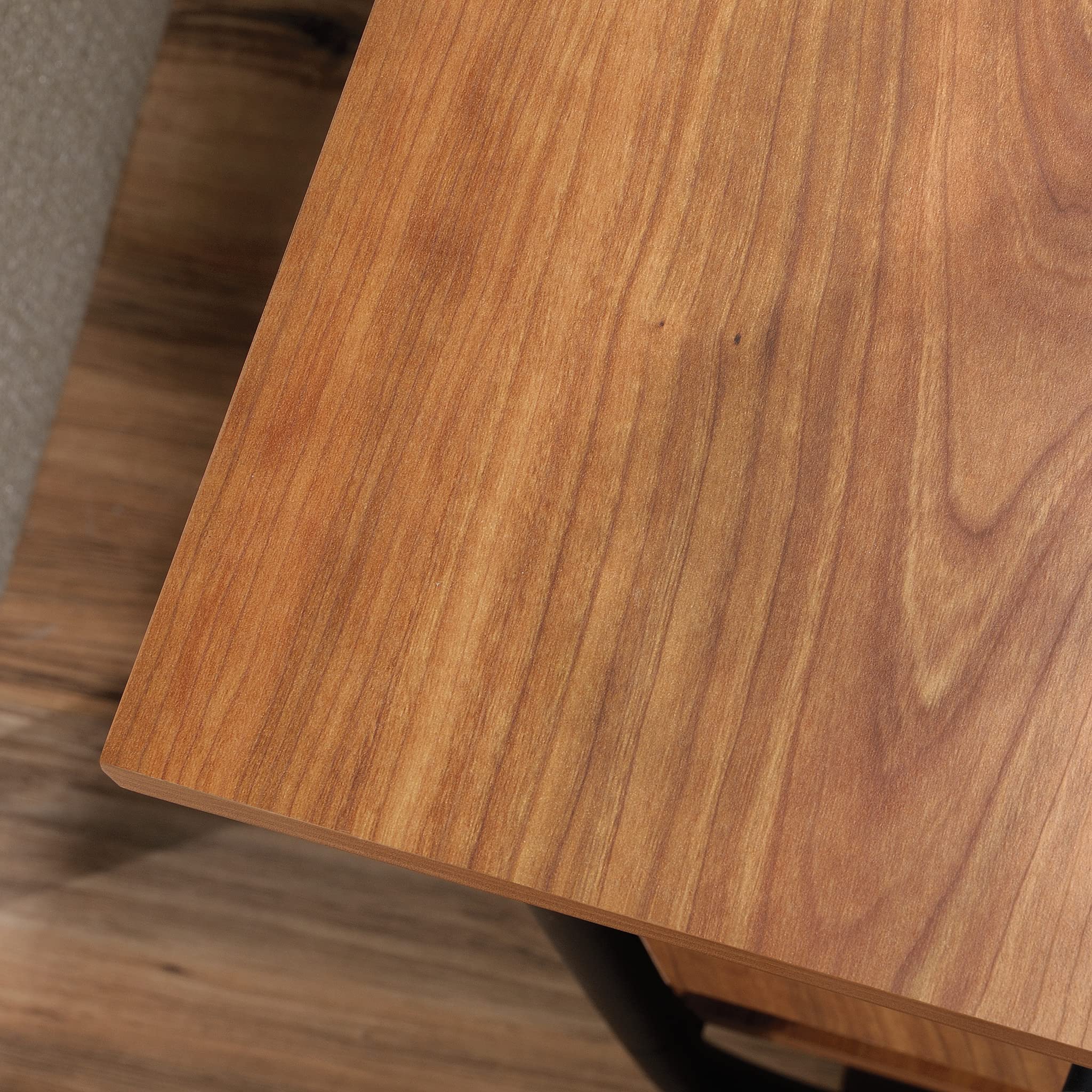 Sauder Union Plain Side Table with Flip Down Door, Prairie Cherry Finish