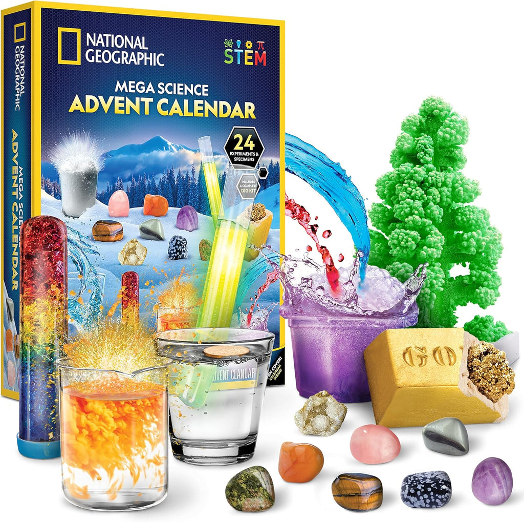 National Geographic 2026 Advent Calendar - Jumbo Science Kit & Rock Collection for Kids Ages 8-12