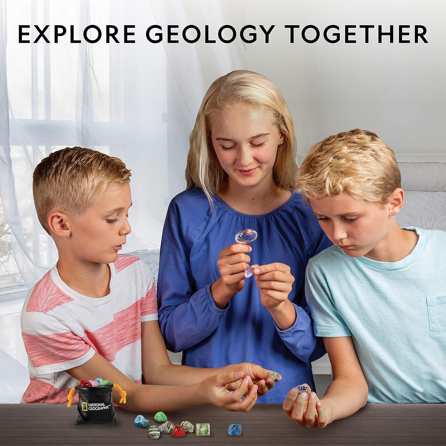 National Geographic Rock & Mineral Collection - 15 Gemstones & Crystals Science Kit for Kids