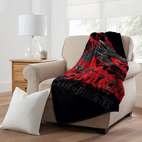 Northwest Game of Thrones Micro Raschel Throw Blanket, 46" x 60", Fire and Blood