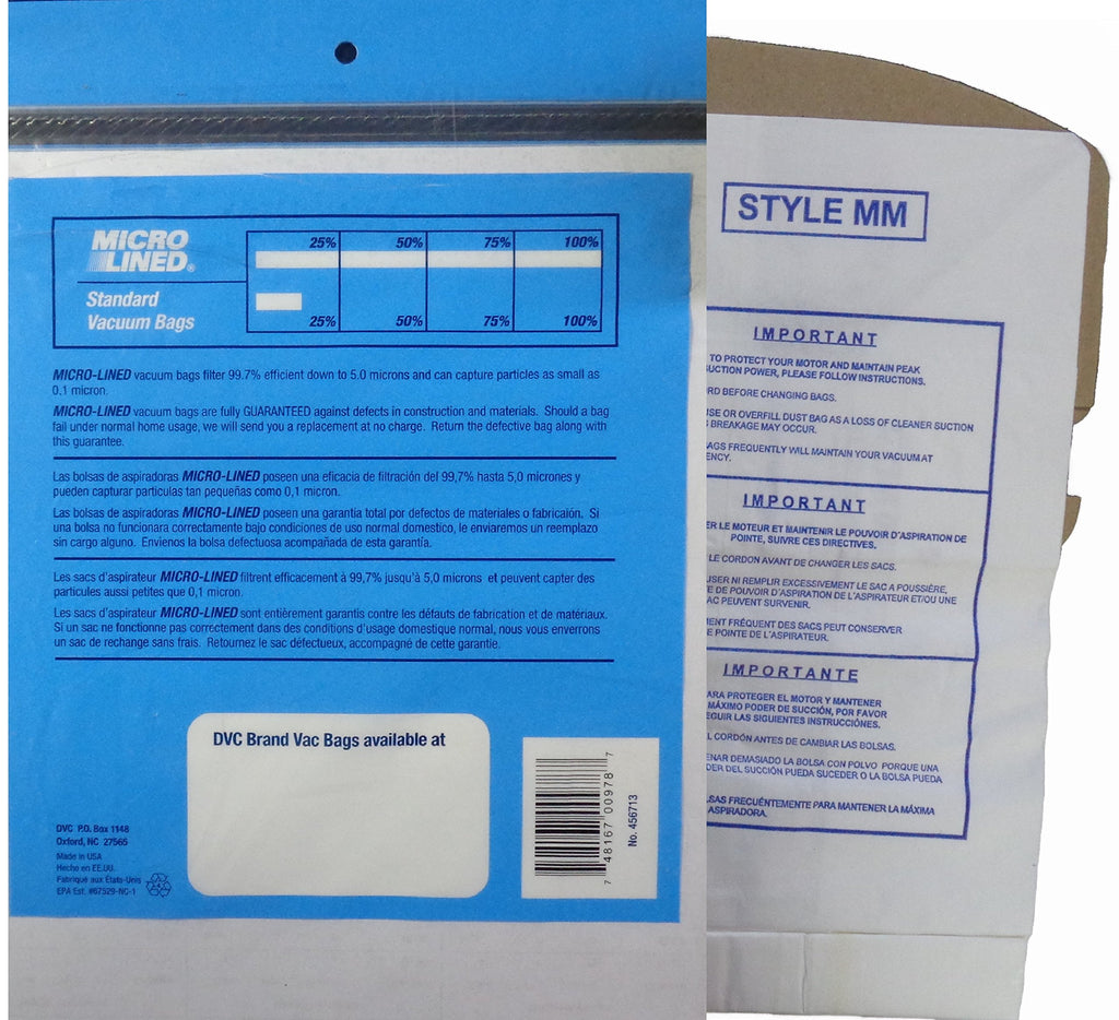 Eureka MM Micro-lined Mighty Mite & Sanitaire Allergen Filtration Vacuum Cleaner Bags (10)