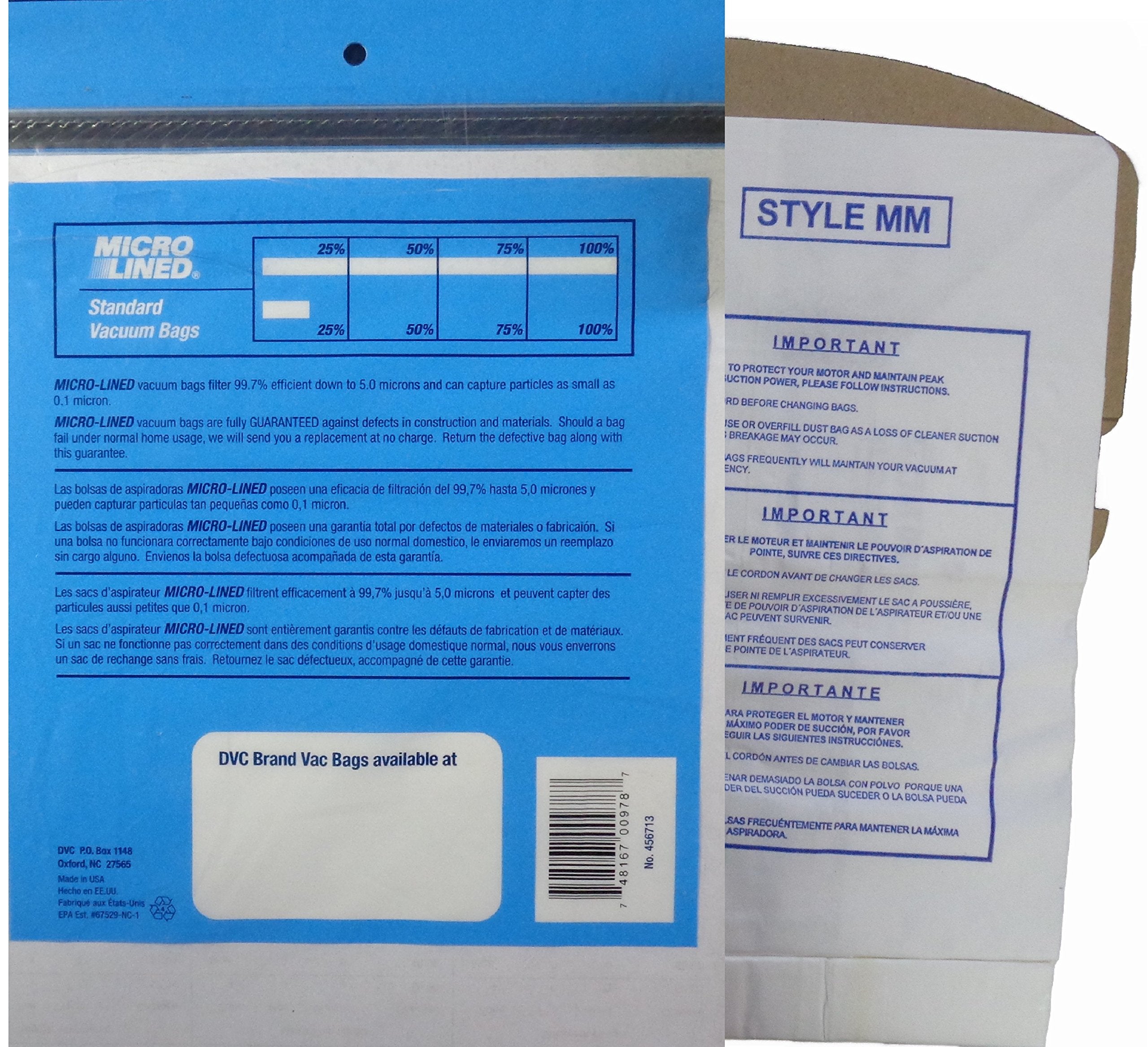 Eureka MM Micro-lined Mighty Mite & Sanitaire Allergen Filtration Vacuum Cleaner Bags (10)