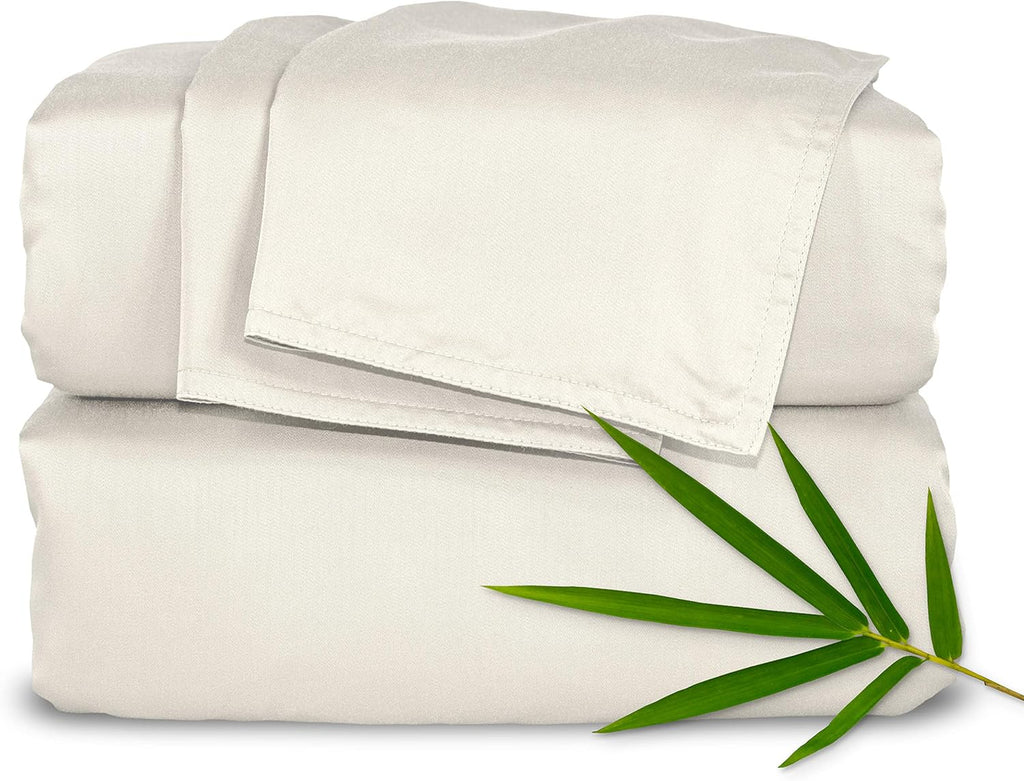 Pure Bamboo Queen Sheets - Luxuriously Soft 100% Organic Viscose Bed Sheet Set | Cooling & Durable (Ivory)