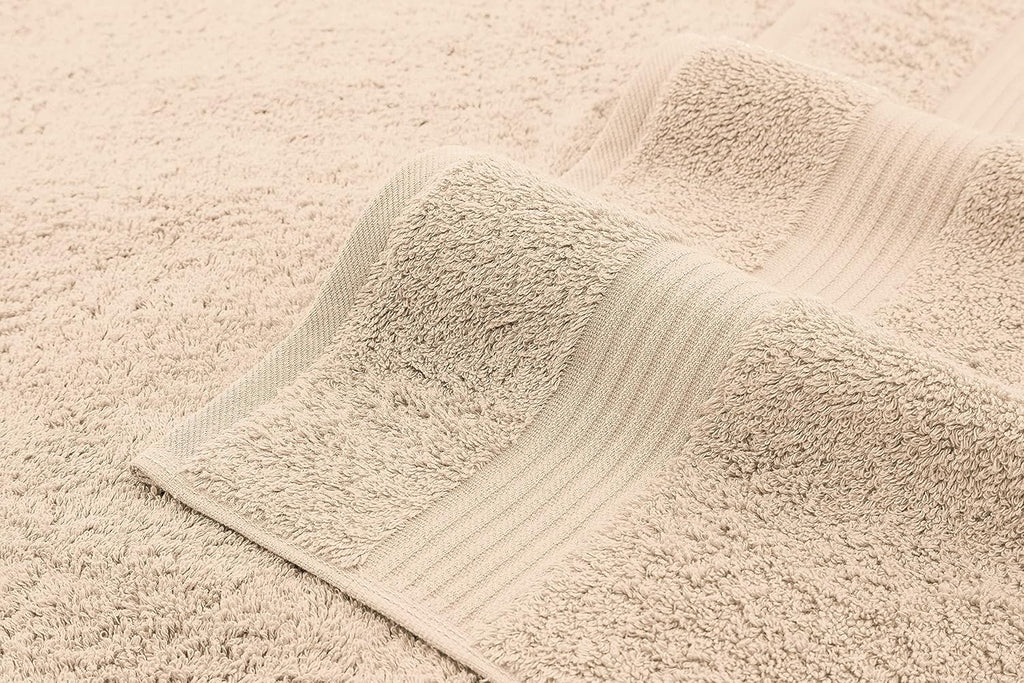 American Veteran Luxury Towel Set - 100% Cotton Turkish Towels | 6 Pieces in Beige (2 Bath, 2 Hand, 2 Washcloths)