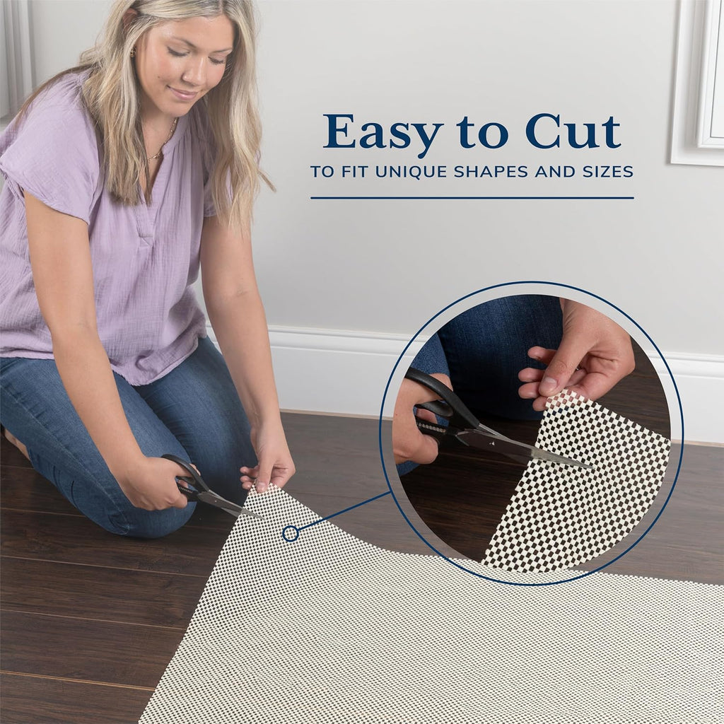Veken Non-Slip Rug Pad Gripper - 6x6 Ft Thick Area Rug Mat for Hardwood & Tile Floors