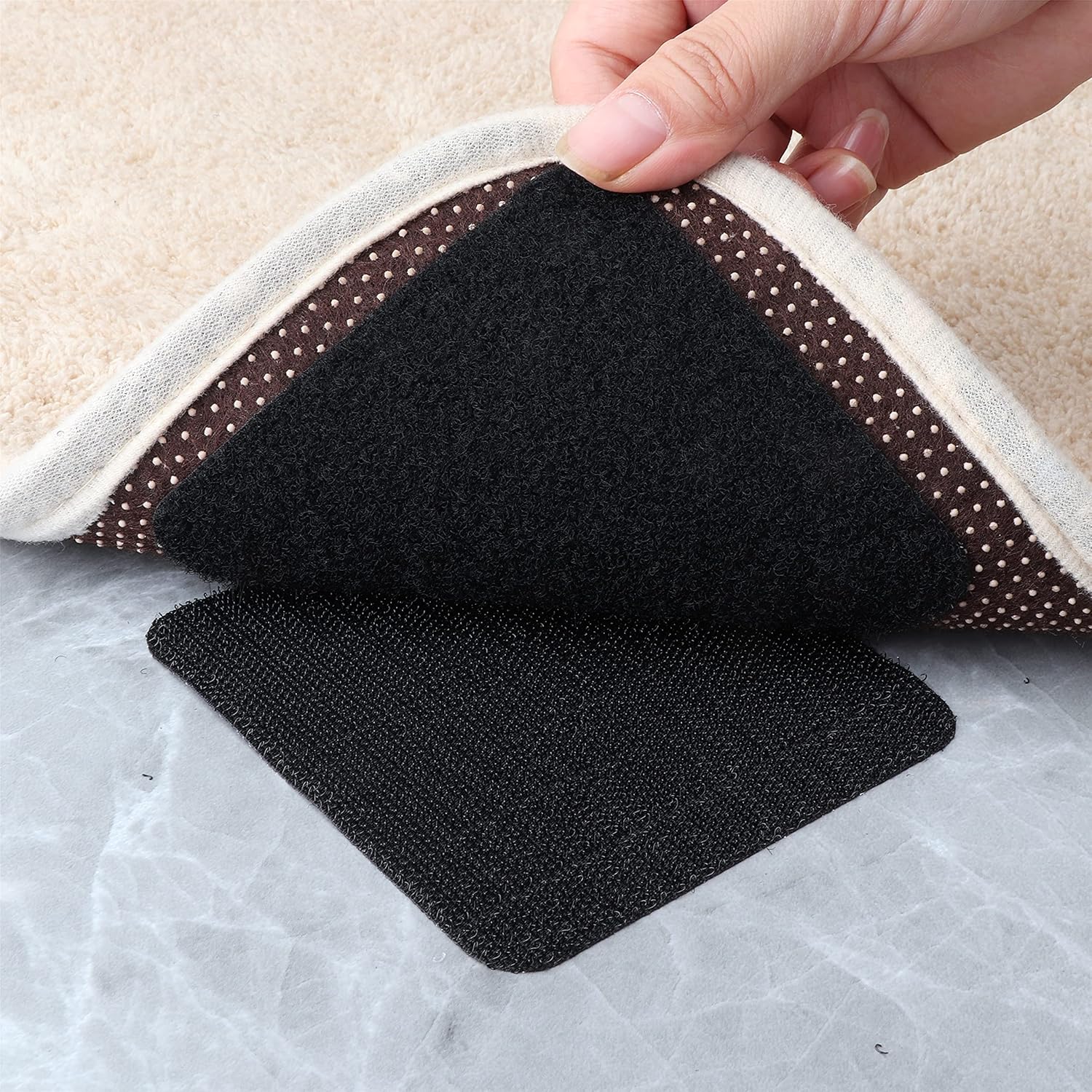 Skiennix Non-Slip Rug Grippers - 10 Pack Anti-Curling Carpet Tape for Hardwood Floors