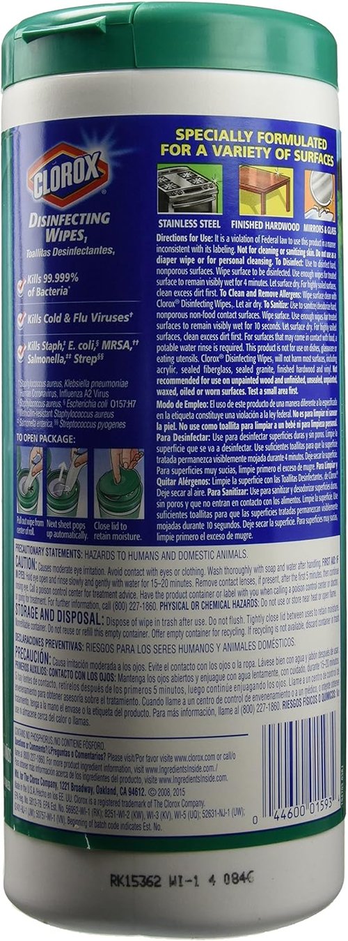 Clorox Wet Wipes - Lemon Fresh Scent for Effective Cleaning - 3 Count Pack